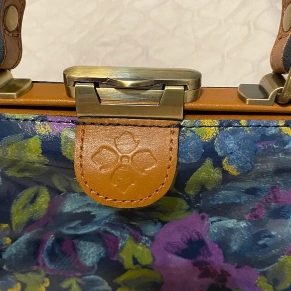Patricia Nash Purple and Blue Floral Satchel - Picture 3 of 11